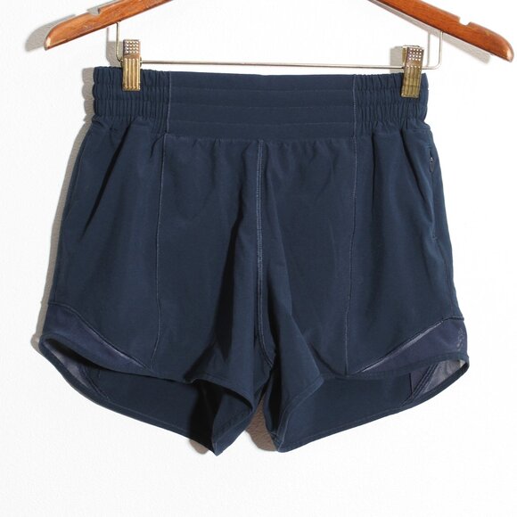 Lululemon Hotty Hot Short *High-Rise Long 4" True Navy Blue Swift Liner Size 2 - Picture 2 of 16